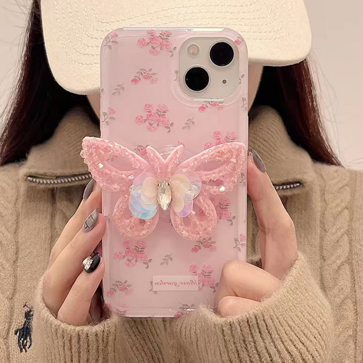 Blooming Diamond Butterfly Gripper Case