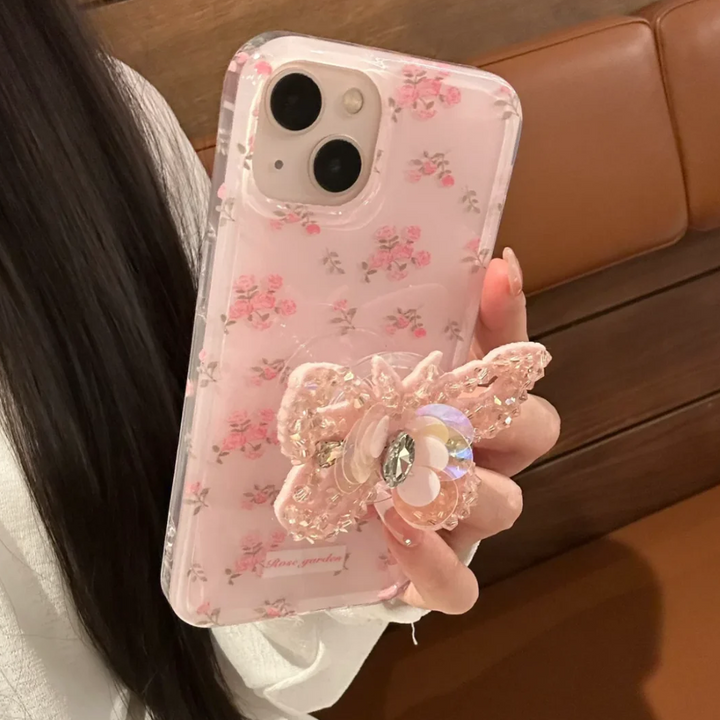 Blooming Diamond Butterfly Gripper Case