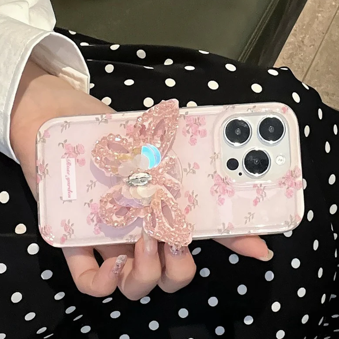 Blooming Diamond Butterfly Gripper Case