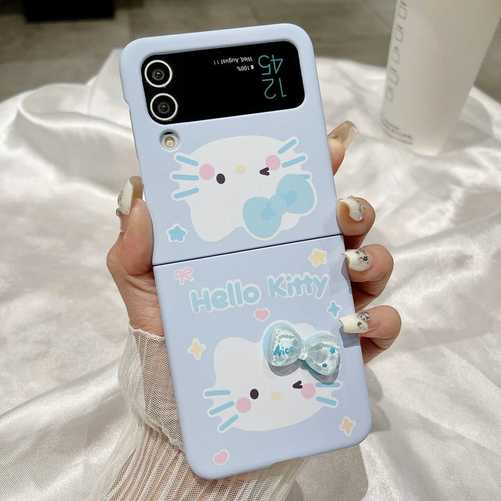 3D Cute Anime Hello Kitty With Bracelet Case - Samsung