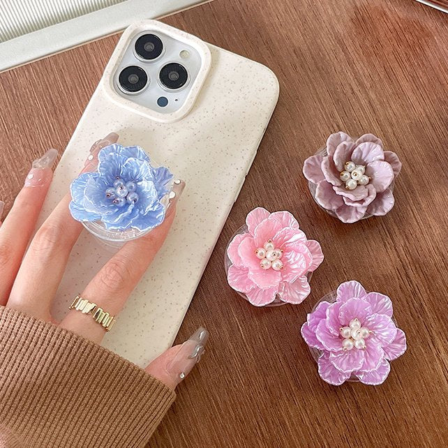 Fresh Pearl Flower Phone Gripper