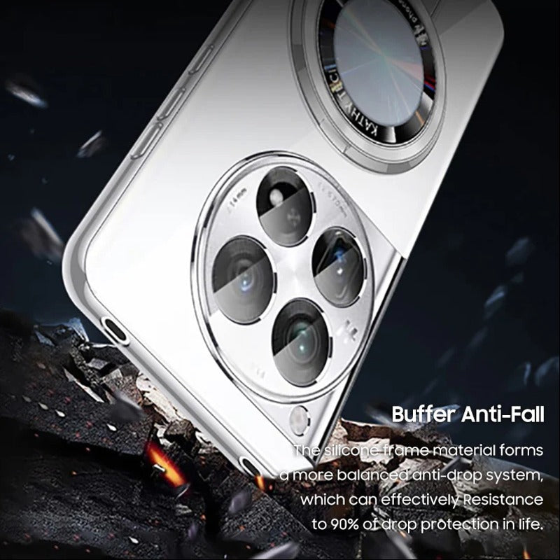 OnePlus 9 Pro Transparent Electroplated Rotating Stand Case