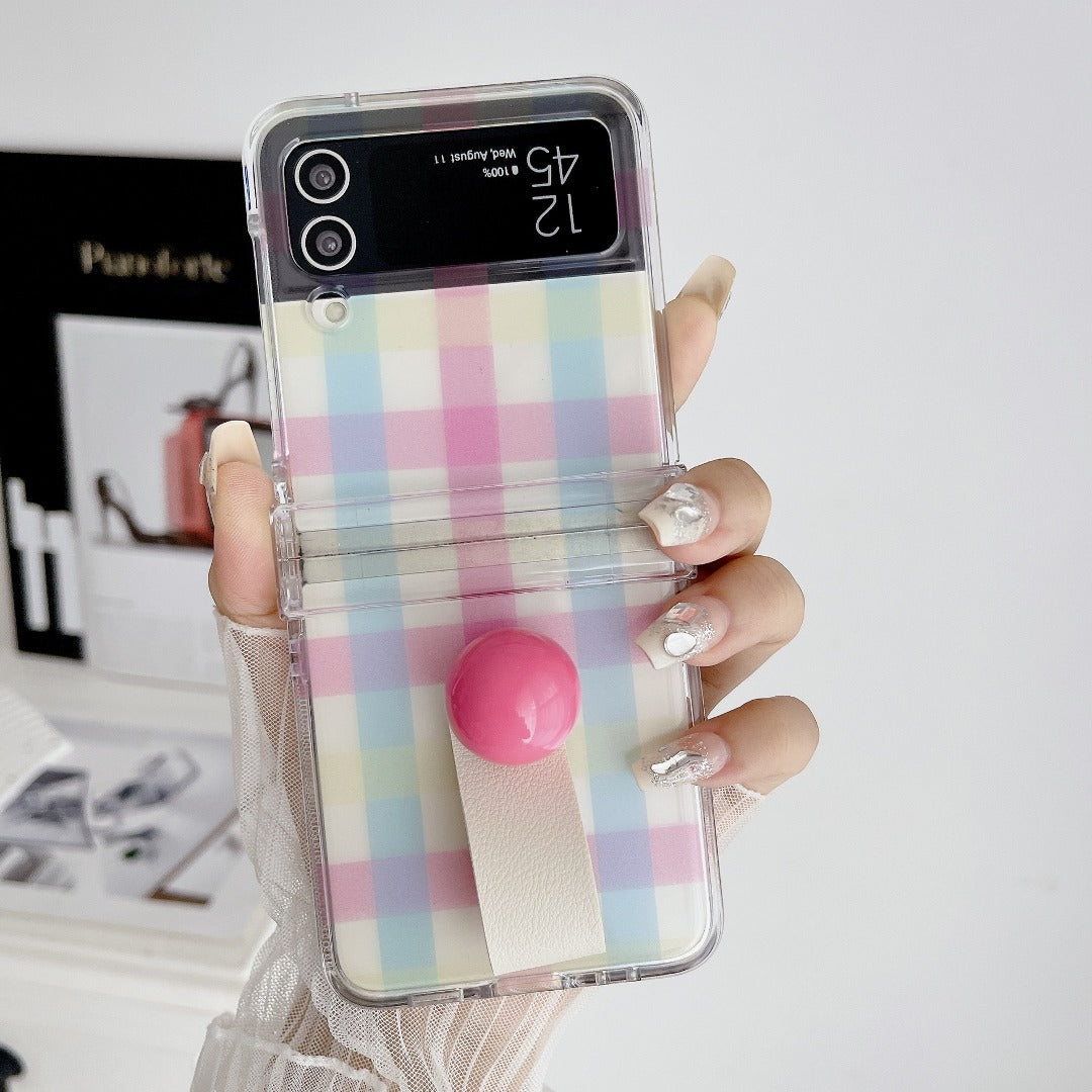 Stylish Plaid Ring Grip Case - Samsung