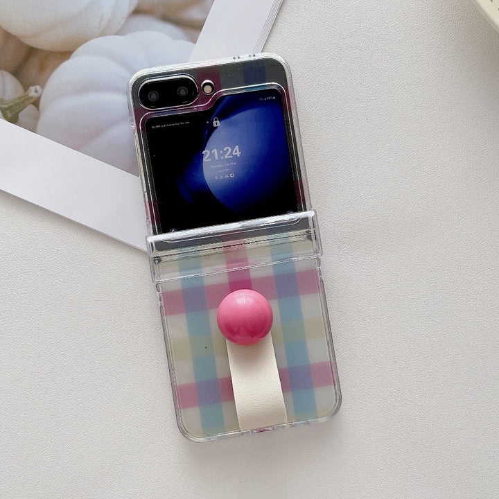 Stylish Plaid Ring Grip Case - Samsung