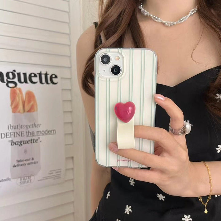 Striped Grip Heart Case