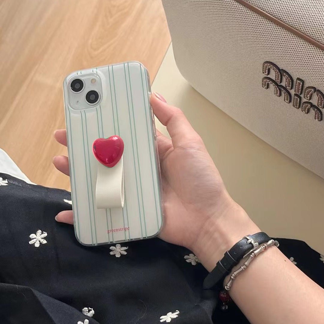 Striped Grip Heart Case