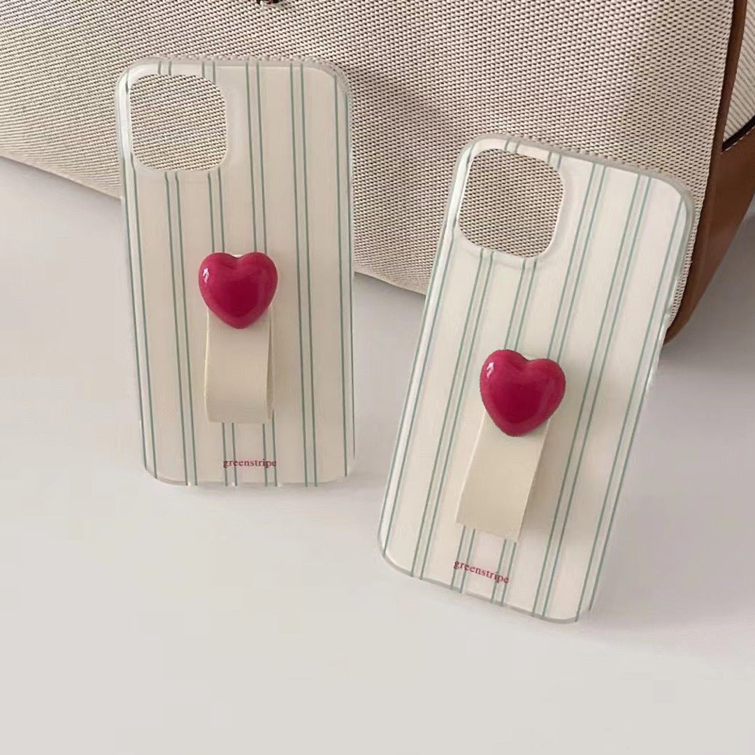 Striped Grip Heart Case