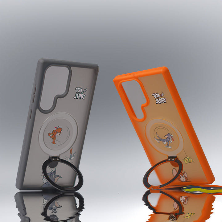 Playful Cartoon Ring Stand Case - Samsung