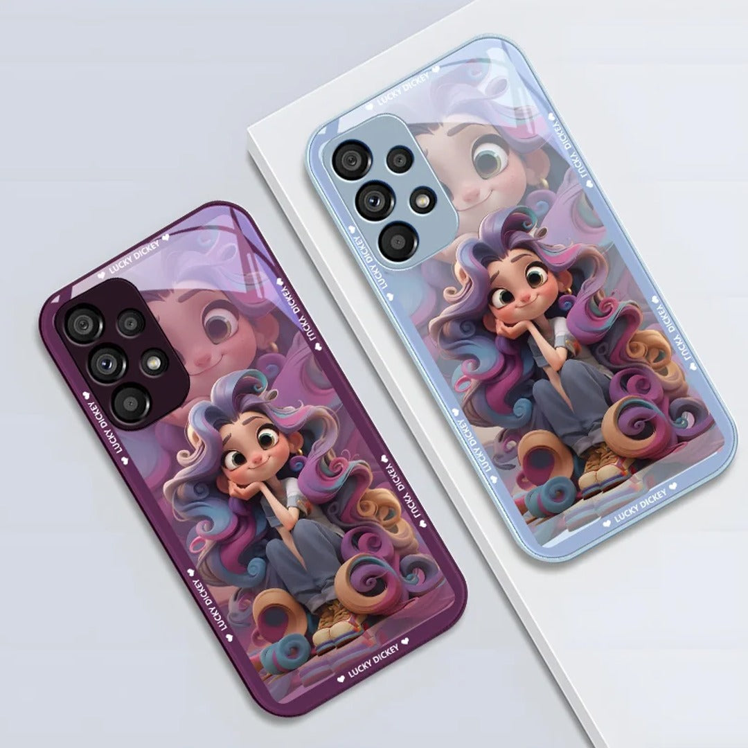 Charming Cartoon Cute Girl Case - Samsung