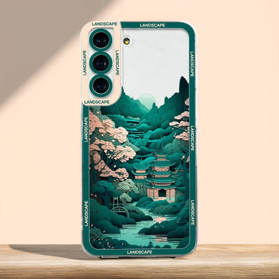 Japanese Landscape Pattern Soft Case - Samsung