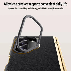 Galaxy Z Fold6 Prestigious Alloy Bracket Leather Case