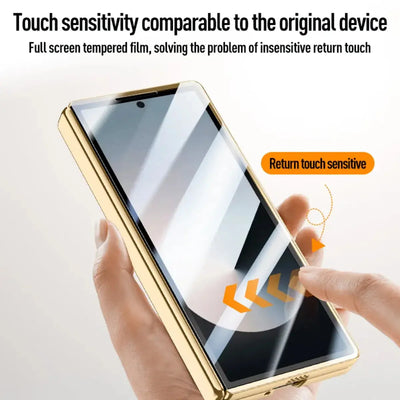 Galaxy Z Fold6 Prestigious Alloy Bracket Leather Case