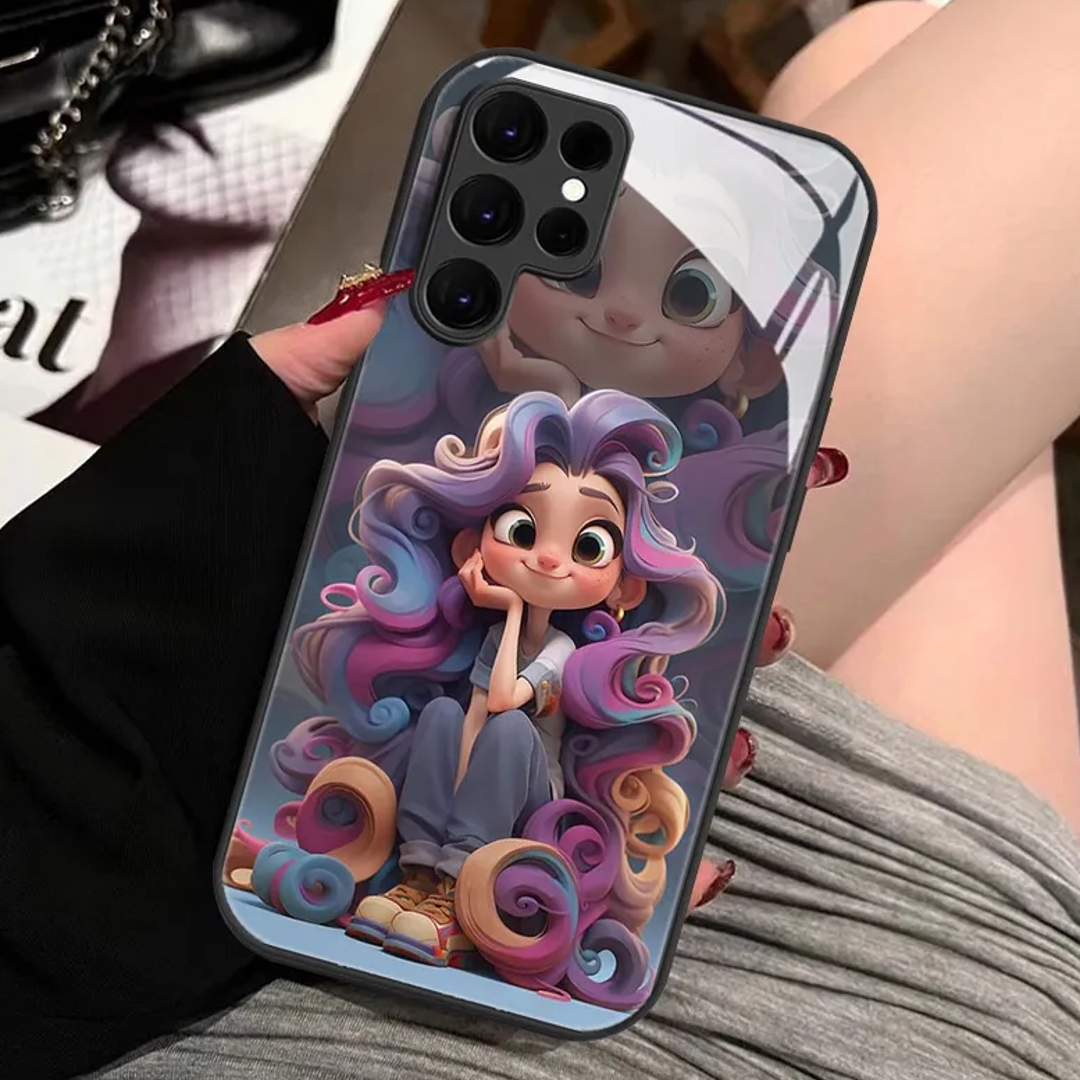 Charming Cartoon Cute Girl Case - Samsung