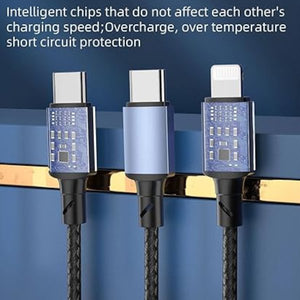 Mighty Max 6A 3-in-1 Braided Charging Cable