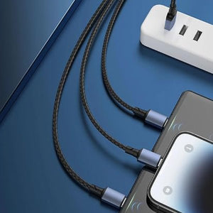 Mighty Max 6A 3-in-1 Braided Charging Cable