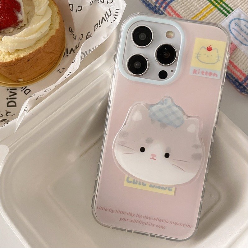 Paws And Play Cartoon Cat Phone Gripper Case