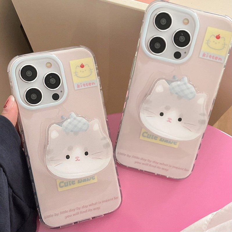 Paws And Play Cartoon Cat Phone Gripper Case