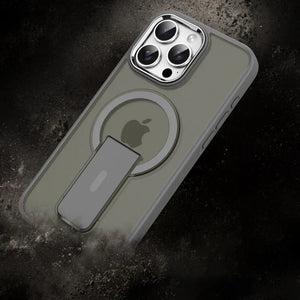 Frosted Elegance Kickstand Magnetic Case - iPhone