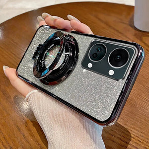 OnePlus Nord 3 Glitter Ring Grip Transparent Case