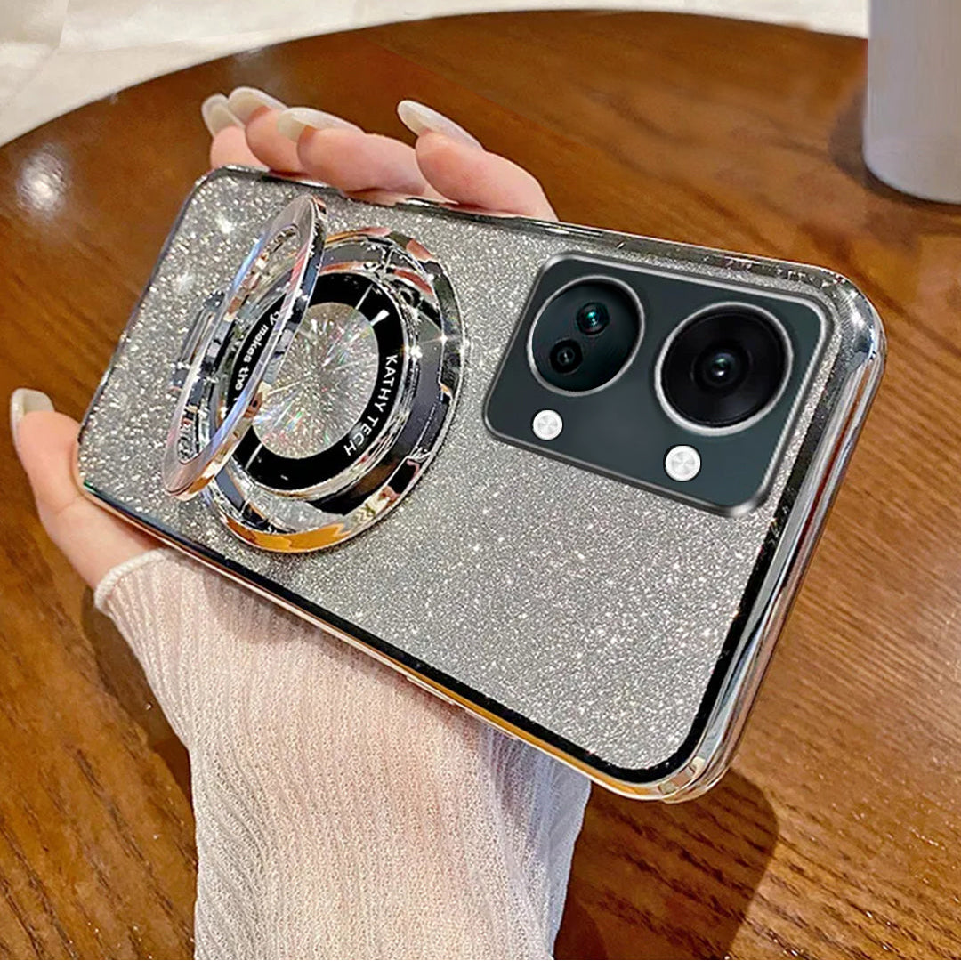OnePlus Nord 3 Glitter Ring Grip Transparent Case