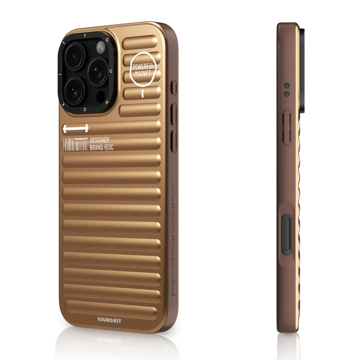 YOUNGKIT Ribbed Luggage Inspired Armor Case - iPhone