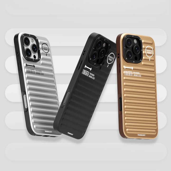 YOUNGKIT Ribbed Luggage Inspired Armor Case - iPhone