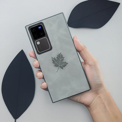 Vintage Maple Leaf Leather Case - Vivo