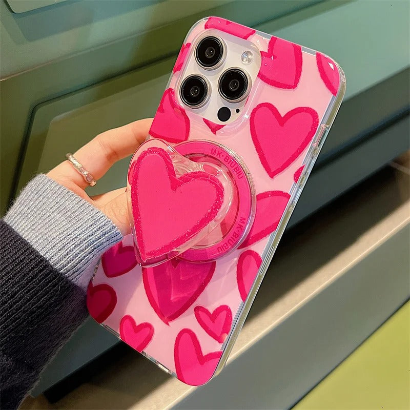 Cute Pink Love Heart MagSafe Case