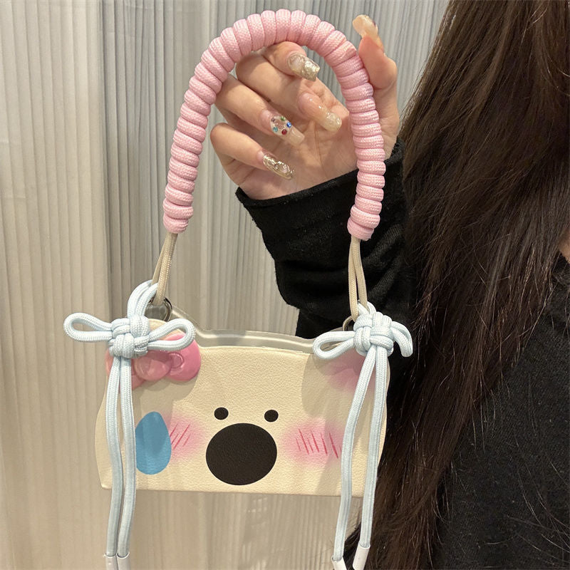 Adorable Cute Face Rope Handle Case