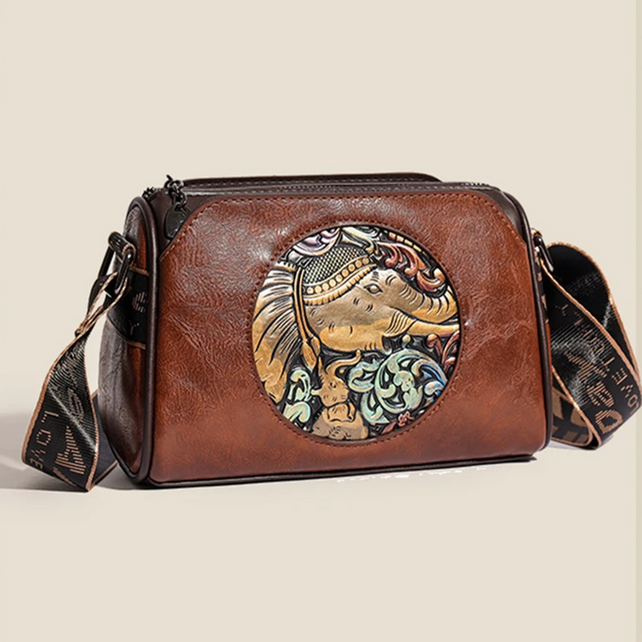 Majestic Elephant Embroidery Sling Bag