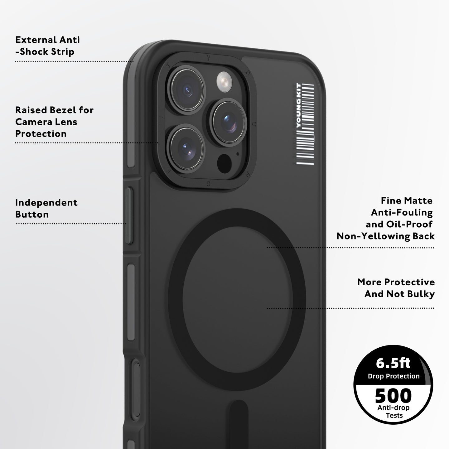 iPhone 16 Series Modish Rock Matte Texture Case