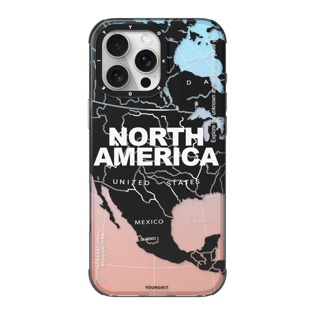 YOUNGKIT Artistic Continent Map Graphic Case - iPhone