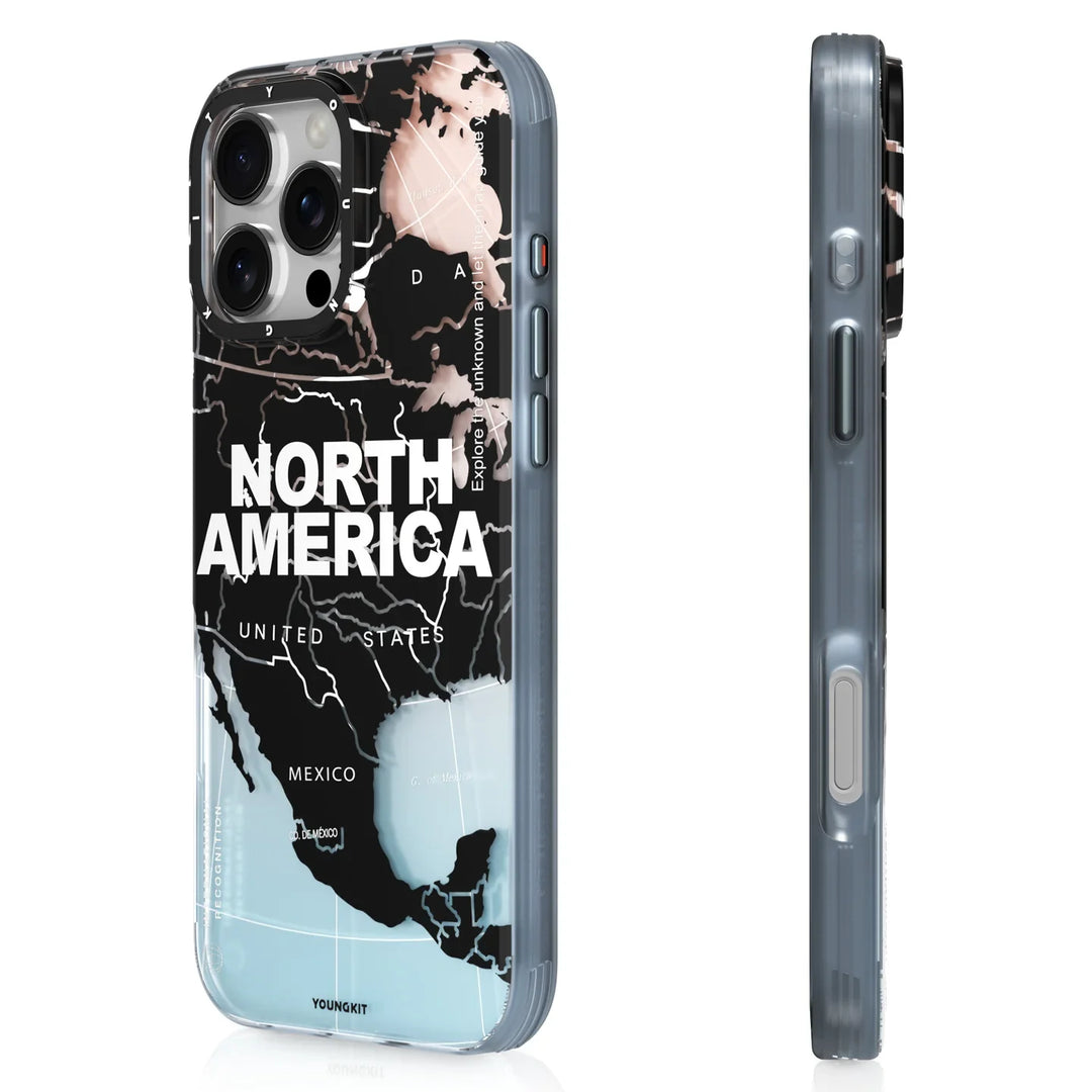 YOUNGKIT Artistic Continent Map Graphic Case - iPhone