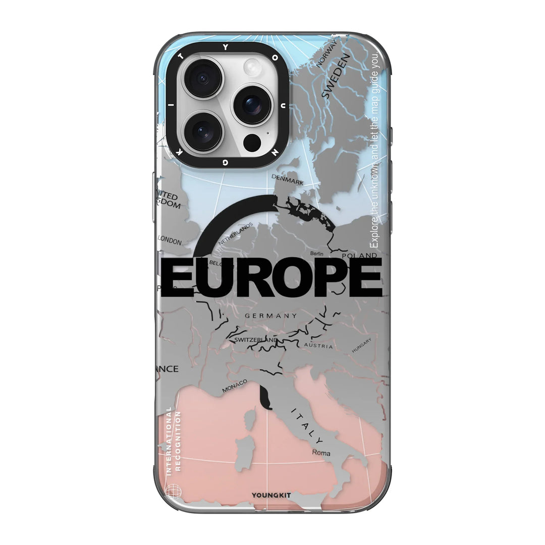 YOUNGKIT Artistic Continent Map Graphic Case - iPhone