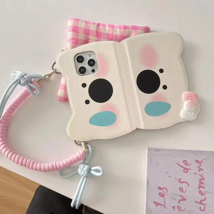 Adorable Cute Face Rope Handle Case