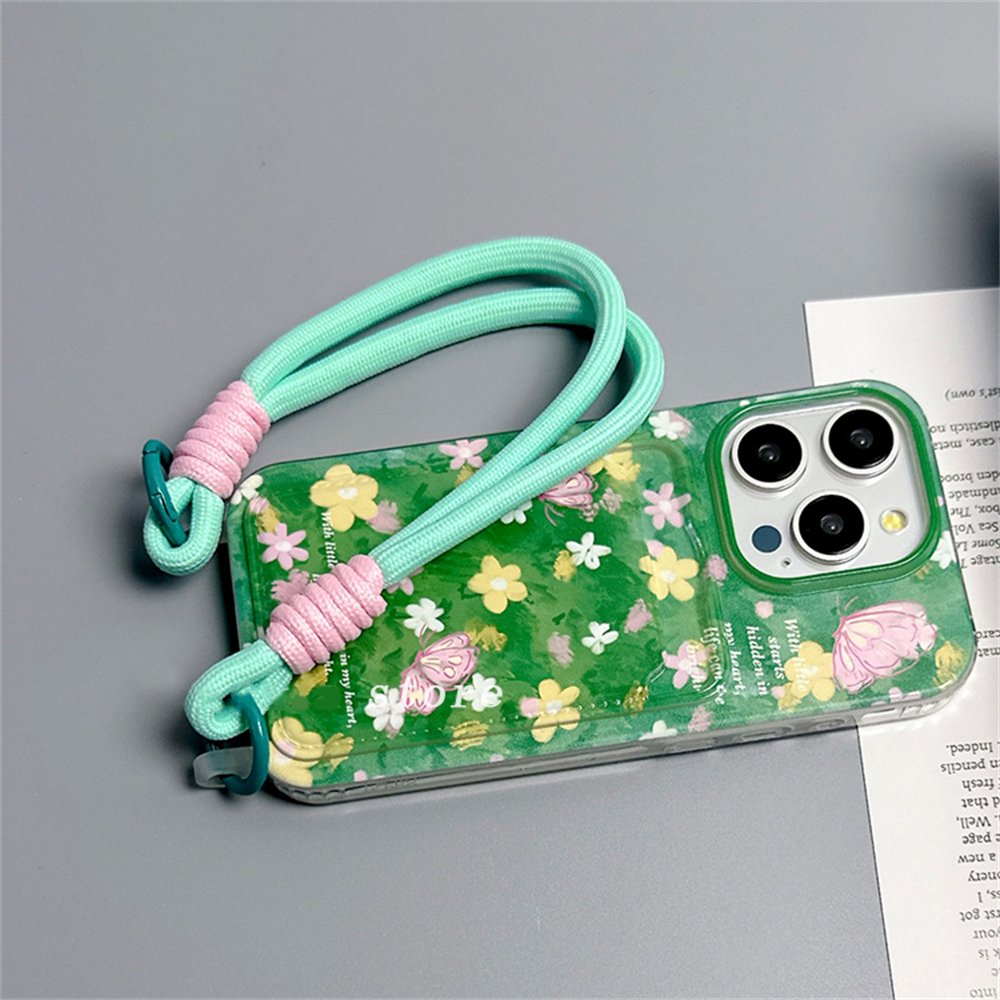 Floral 3D Butterfly Lanyard Case