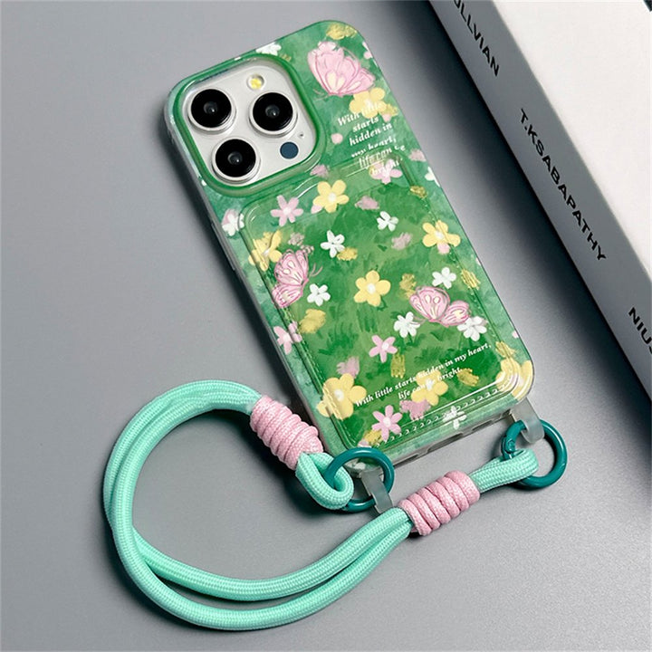 Floral 3D Butterfly Lanyard Case