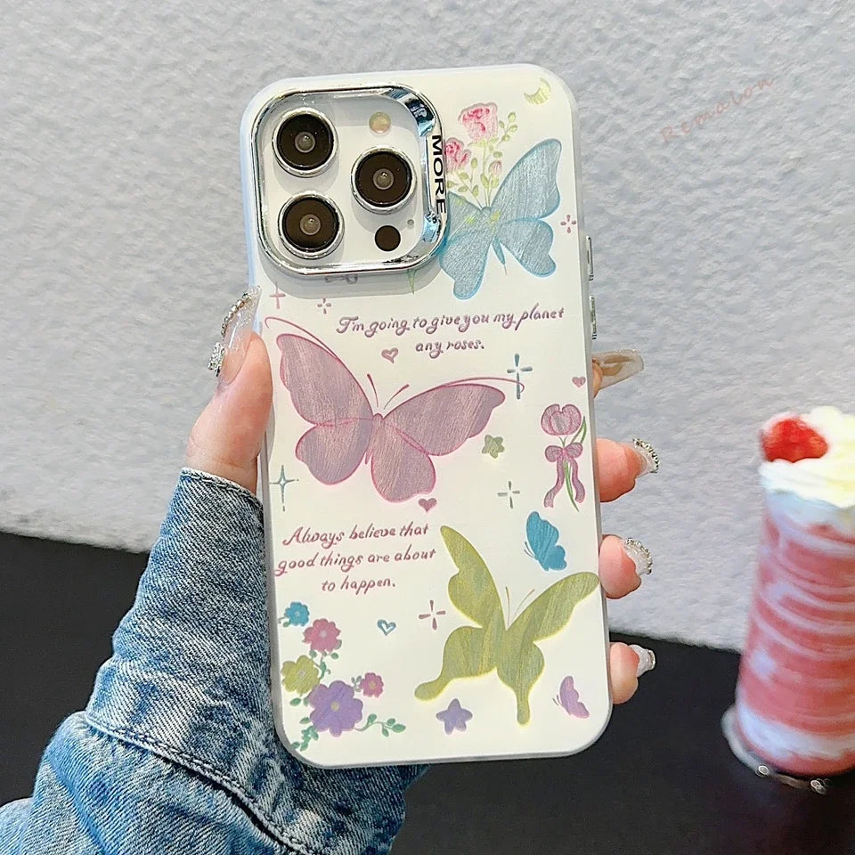 Graceful Floral Butterfly Art Case