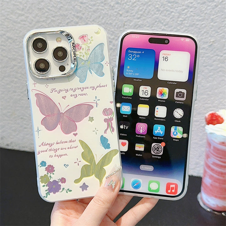 Graceful Floral Butterfly Art Case