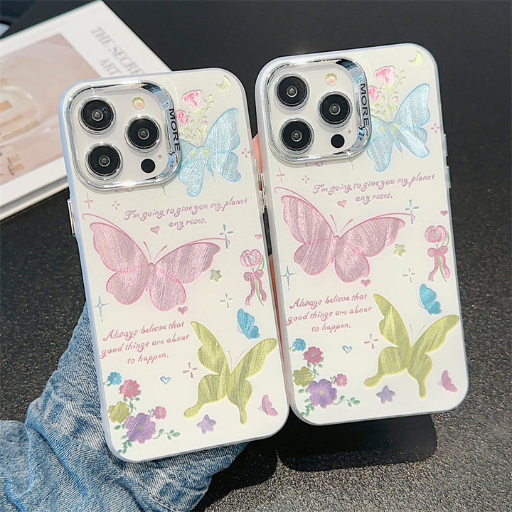 Graceful Floral Butterfly Art Case