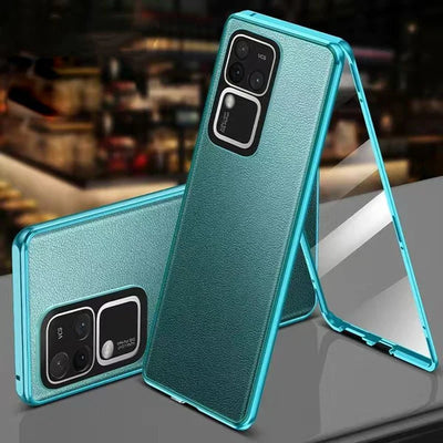 Premium Dual Side Leather Glass Case - Vivo