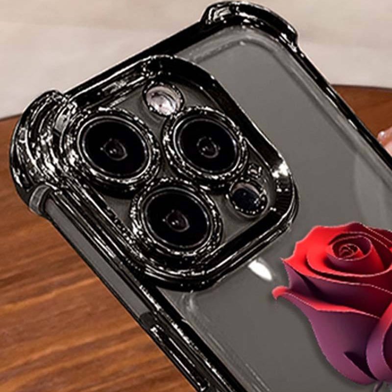 Luxury Crystal Clear Rose Case