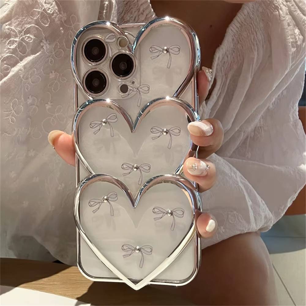 Elegant Electroplate Bow Love Case