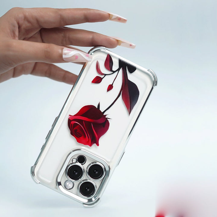 Luxury Crystal Clear Rose Case