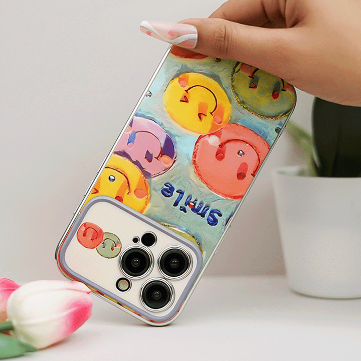 Joyful Cartoon Smiley Faces Case