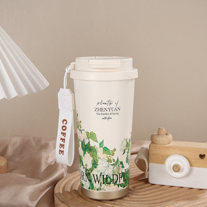 Elegant Lily Floral Portable Tumbler