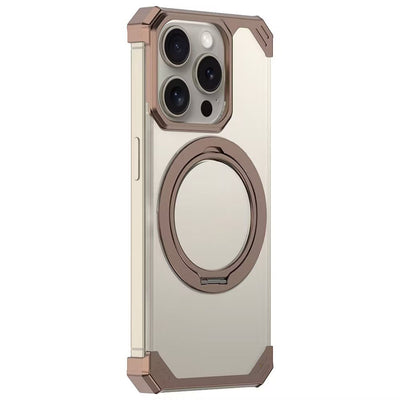 iPhone 16 Series Ultimate Slim Frameless Metal Stand Case