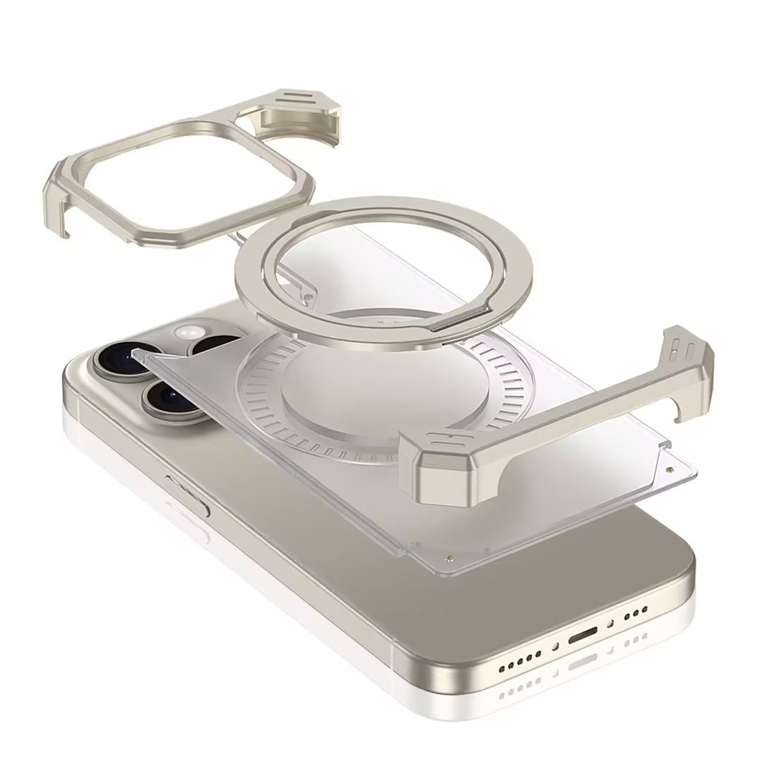iPhone 16 Series Ultimate Slim Frameless Metal Stand Case