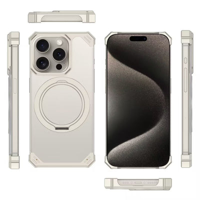 iPhone 16 Series Ultimate Slim Frameless Metal Stand Case