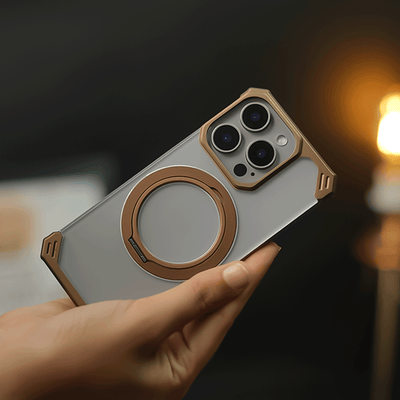 iPhone 16 Series Ultimate Slim Frameless Metal Stand Case